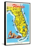 Florida Tourist Map-null-Framed Stretched Canvas