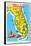 Florida Tourist Map-null-Framed Stretched Canvas