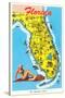 Florida Tourist Map-null-Stretched Canvas