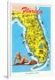 Florida Tourist Map-null-Framed Art Print