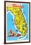 Florida Tourist Map-null-Framed Art Print