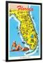 Florida Tourist Map-null-Framed Art Print