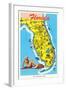 Florida Tourist Map-null-Framed Art Print