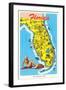 Florida Tourist Map-null-Framed Art Print