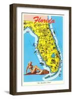 Florida Tourist Map-null-Framed Art Print