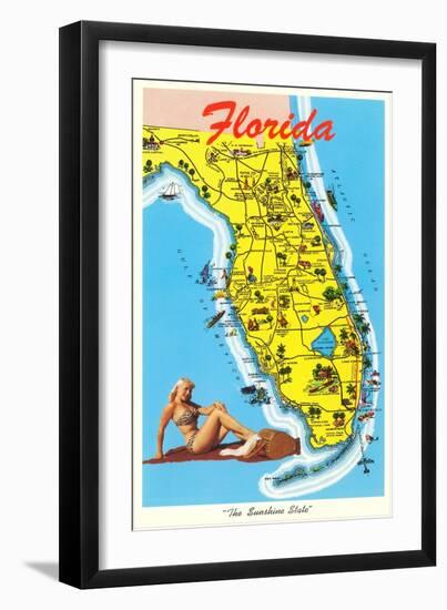 Florida Tourist Map-null-Framed Art Print