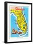 Florida Tourist Map-null-Framed Art Print