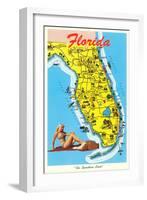 Florida Tourist Map-null-Framed Art Print