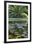 Florida, Tropical Vegetation, Flowering Water Lilies and Lush Palms-Judith Zimmerman-Framed Premium Photographic Print