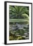 Florida, Tropical Vegetation, Flowering Water Lilies and Lush Palms-Judith Zimmerman-Framed Photographic Print