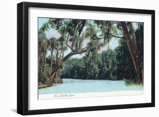 Florida - View of a Florida River-Lantern Press-Framed Art Print