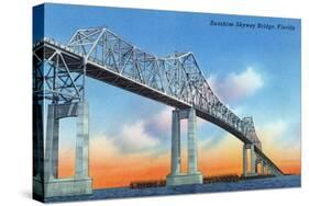 Florida - View of Sunshine Skyway Bridge-Lantern Press-Stretched Canvas