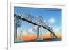 Florida - View of Sunshine Skyway Bridge-Lantern Press-Framed Art Print