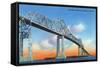 Florida - View of Sunshine Skyway Bridge-Lantern Press-Framed Stretched Canvas