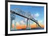 Florida - View of Sunshine Skyway Bridge-Lantern Press-Framed Premium Giclee Print