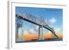 Florida - View of Sunshine Skyway Bridge-Lantern Press-Framed Art Print