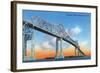 Florida - View of Sunshine Skyway Bridge-Lantern Press-Framed Art Print
