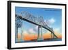 Florida - View of Sunshine Skyway Bridge-Lantern Press-Framed Art Print