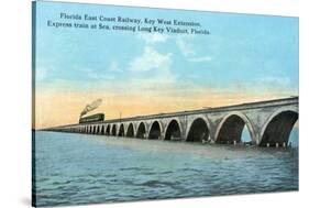 Florida - View of the Key West Extention of the FL East Coast Railroad-Lantern Press-Stretched Canvas