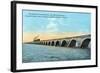 Florida - View of the Key West Extention of the FL East Coast Railroad-Lantern Press-Framed Art Print