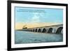 Florida - View of the Key West Extention of the FL East Coast Railroad-Lantern Press-Framed Premium Giclee Print