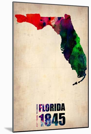 Florida Watercolor Map-NaxArt-Mounted Poster