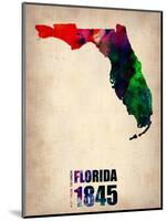 Florida Watercolor Map-NaxArt-Mounted Art Print