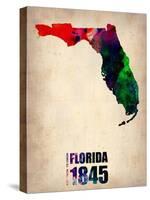 Florida Watercolor Map-NaxArt-Stretched Canvas
