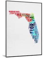 Florida Watercolor Word Cloud-NaxArt-Mounted Art Print