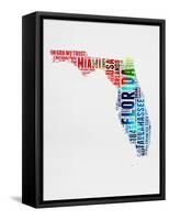Florida Watercolor Word Cloud-NaxArt-Framed Stretched Canvas