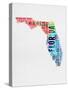 Florida Watercolor Word Cloud-NaxArt-Stretched Canvas