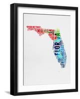 Florida Watercolor Word Cloud-NaxArt-Framed Art Print