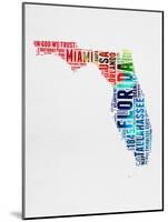 Florida Watercolor Word Cloud-NaxArt-Mounted Art Print