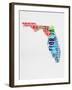 Florida Watercolor Word Cloud-NaxArt-Framed Art Print