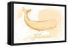 Florida - Whale - Yellow - Coastal Icon-Lantern Press-Framed Stretched Canvas