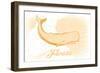Florida - Whale - Yellow - Coastal Icon-Lantern Press-Framed Art Print
