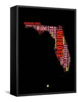 Florida Word Cloud 1-NaxArt-Framed Stretched Canvas