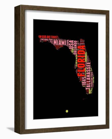 Florida Word Cloud 1-NaxArt-Framed Art Print