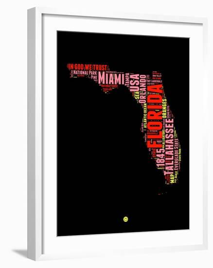 Florida Word Cloud 1-NaxArt-Framed Art Print