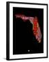 Florida Word Cloud 1-NaxArt-Framed Art Print