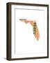 Florida Word Cloud Map-NaxArt-Framed Art Print