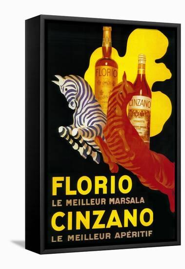 Florio Cinzano Vintage Poster - Europe-Lantern Press-Framed Stretched Canvas