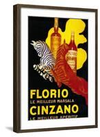 Florio Cinzano Vintage Poster - Europe-Lantern Press-Framed Art Print