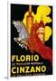 Florio Cinzano Vintage Poster - Europe-Lantern Press-Framed Art Print