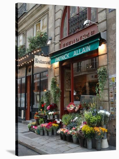 Florist in Ile St. Louis, Paris, France-Lisa S. Engelbrecht-Stretched Canvas