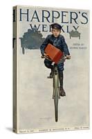 Florist's Delivery Boy on a Bicycle, Harper's Weekly Cover for March 11, 1911-null-Stretched Canvas
