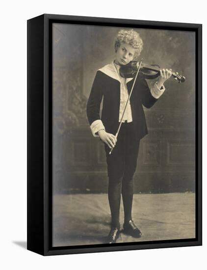 Florizel Von Reuter Austrian Musician as a Young Boy Playing the Violin-null-Framed Stretched Canvas