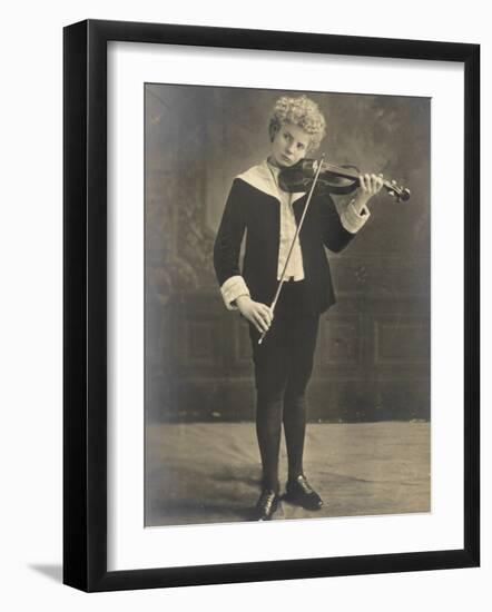 Florizel Von Reuter Austrian Musician as a Young Boy Playing the Violin-null-Framed Photographic Print