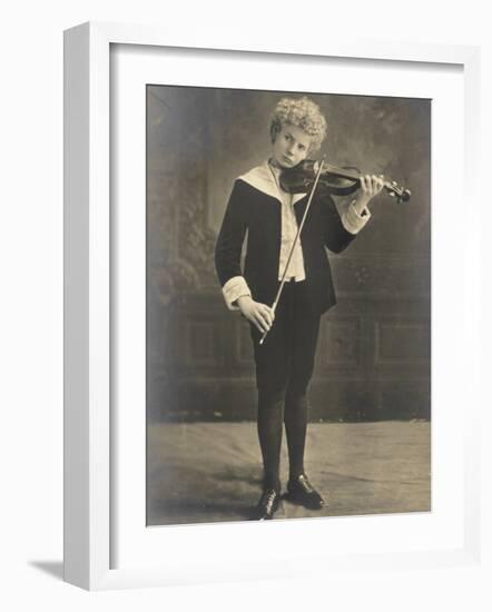 Florizel Von Reuter Austrian Musician as a Young Boy Playing the Violin-null-Framed Photographic Print