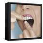 Flossing Between Front Teeth-null-Framed Stretched Canvas